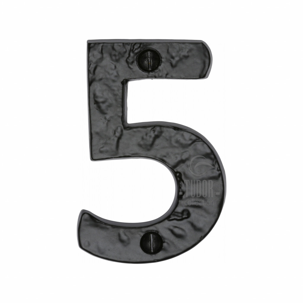 M Marcus Tudor Rustic Black Numeral 5 size 76mm